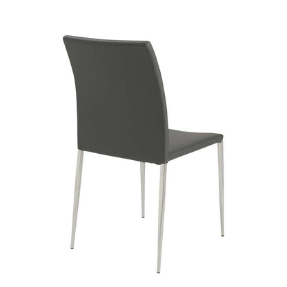 Euro Style - Diana Stacking Side Chair in Gray with Polished Stainless Steel Legs (Set of 2) - 02348GRY-MP2 veiw 4