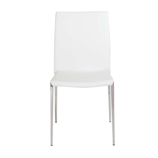 Euro Style - Diana Stacking Side Chair in White with Polished Stainless Steel Legs (Set of 2) - 02348WHT-MP2 veiw 1