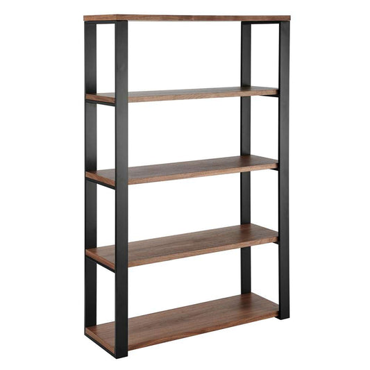 Euro Style - Dillon 40-Inch Shelf/Shelving Unit with American Walnut Veneer Shelves and Matte Black Frame - 90471WAL-KIT veiw 2