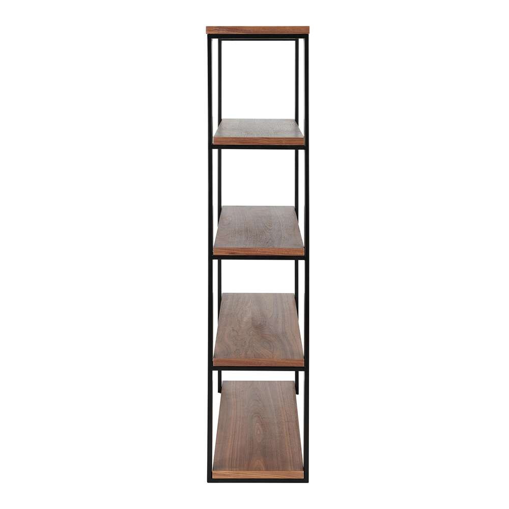 Euro Style - Dillon 40-Inch Shelf/Shelving Unit with American Walnut Veneer Shelves and Matte Black Frame - 90471WAL-KIT veiw 4