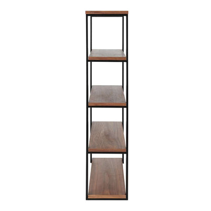 Euro Style - Dillon 40-Inch Shelf/Shelving Unit with American Walnut Veneer Shelves and Matte Black Frame - 90471WAL-KIT veiw 4