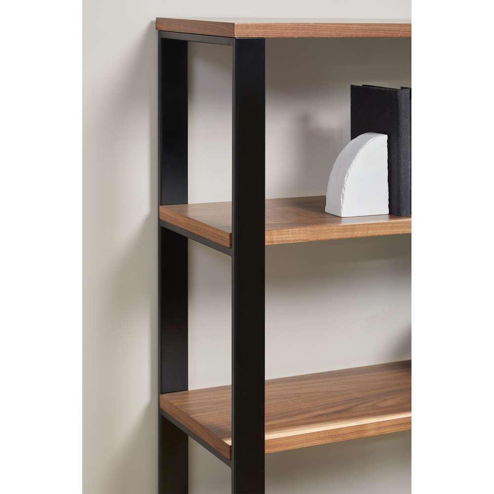 Euro Style - Dillon 40-Inch Shelf/Shelving Unit with American Walnut Veneer Shelves and Matte Black Frame - 90471WAL-KIT veiw 5