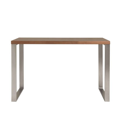 Euro Style - Dillon Desk in American Walnut Veneer with Brushed Stainless Steel Base - 09832WAL veiw 1
