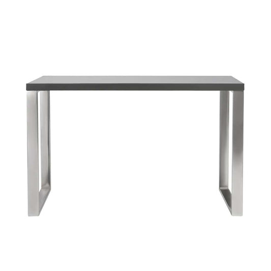 Euro Style - Dillon Desk in Gray with Polished Stainless Steel Base - 09815GRY veiw 1