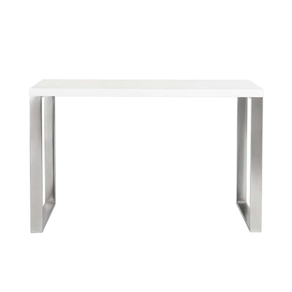 Euro Style - Dillon Desk in White with Polished Stainless Steel Base - 09815WHT veiw 1