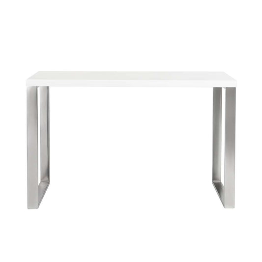 Euro Style - Dillon Desk in White with Polished Stainless Steel Base - 09815WHT veiw 1