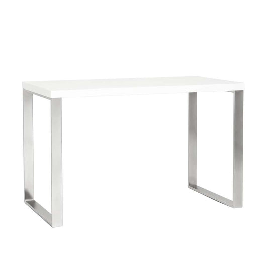 Euro Style - Dillon Desk in White with Polished Stainless Steel Base - 09815WHT veiw 2
