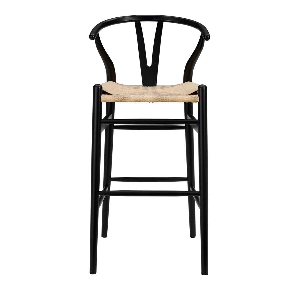 Euro Style - Evelina-B Bar Stool in Black Frame and Natural Seat - 08165BLK veiw 1