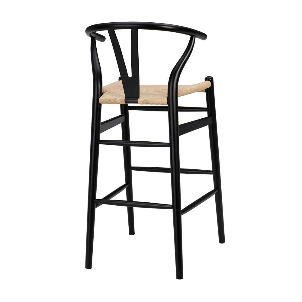 Euro Style - Evelina-B Bar Stool in Black Frame and Natural Seat - 08165BLK veiw 4