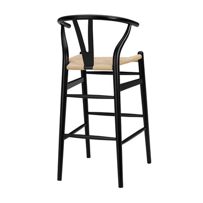 Euro Style - Evelina-B Bar Stool in Black Frame and Natural Seat - 08165BLK veiw 4