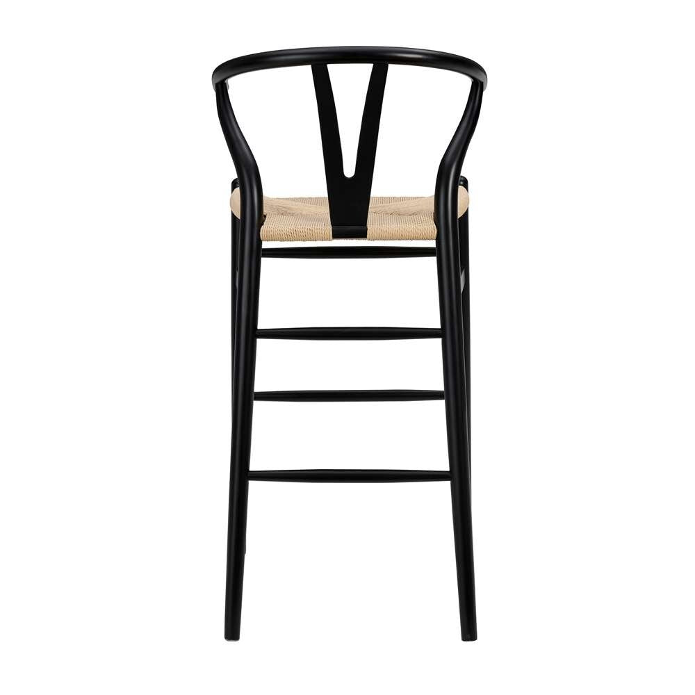 Euro Style - Evelina-B Bar Stool in Black Frame and Natural Seat - 08165BLK veiw 5
