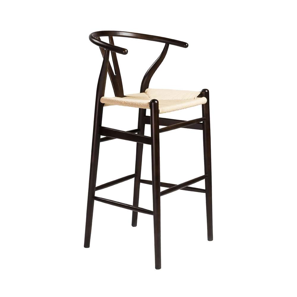Euro Style - Evelina-B Bar Stool in Walnut and Natural Rush Seat - 08165WAL veiw 2