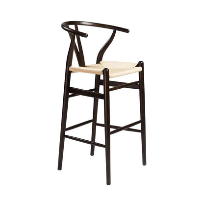 Euro Style - Evelina-B Bar Stool in Walnut and Natural Rush Seat - 08165WAL veiw 2