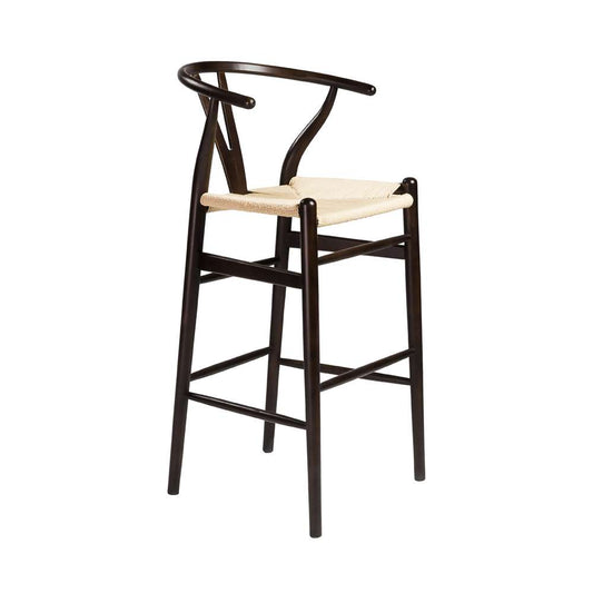 Euro Style - Evelina-B Bar Stool in Walnut and Natural Rush Seat - 08165WAL veiw 2