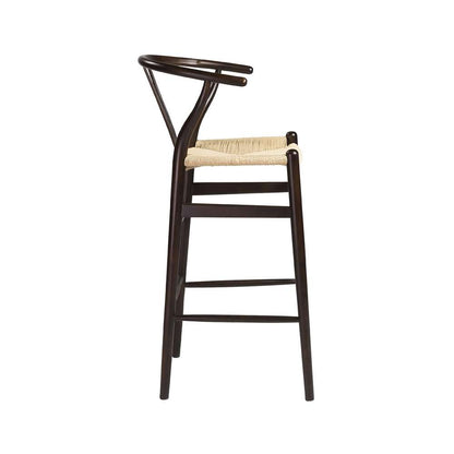 Euro Style - Evelina-B Bar Stool in Walnut and Natural Rush Seat - 08165WAL veiw 3