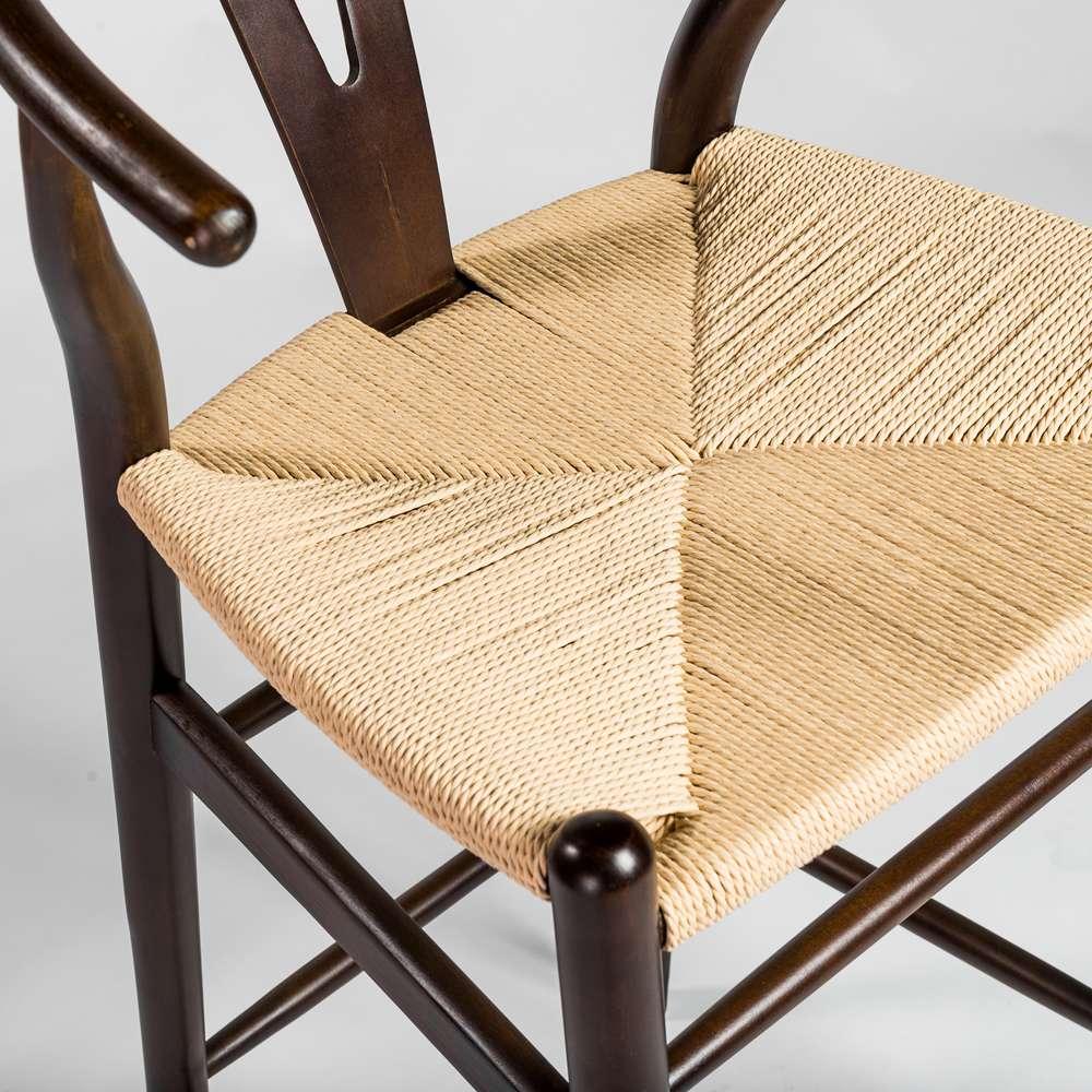Euro Style - Evelina-B Bar Stool in Walnut and Natural Rush Seat - 08165WAL veiw 6