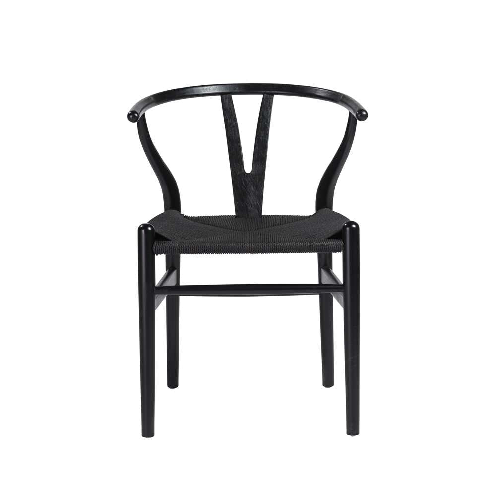 Euro Style - Evelina Side Chair with Black Stained Framed and Black Rush Seat (Set of 2) - 08162BLK veiw 1
