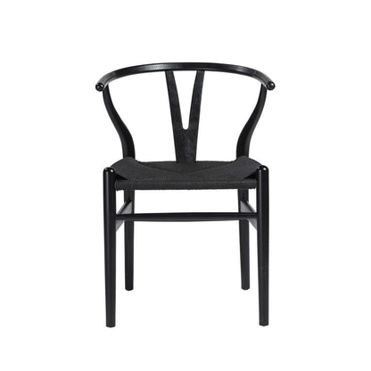 Euro Style - Evelina Side Chair with Black Stained Framed and Black Rush Seat (Set of 2) - 08162BLK veiw 1