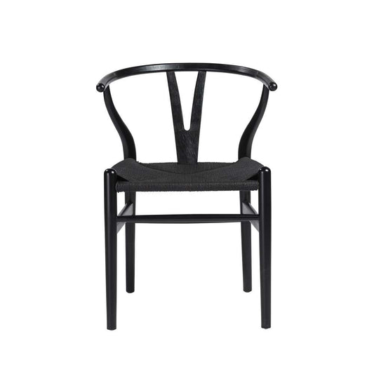 Euro Style - Evelina Side Chair with Black Stained Framed and Black Rush Seat (Set of 2) - 08162BLK veiw 1