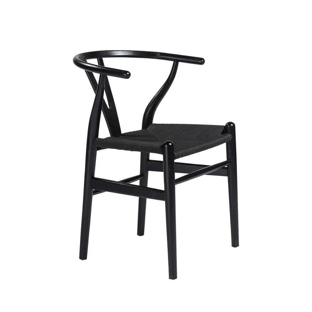 Euro Style - Evelina Side Chair with Black Stained Framed and Black Rush Seat (Set of 2) - 08162BLK veiw 2