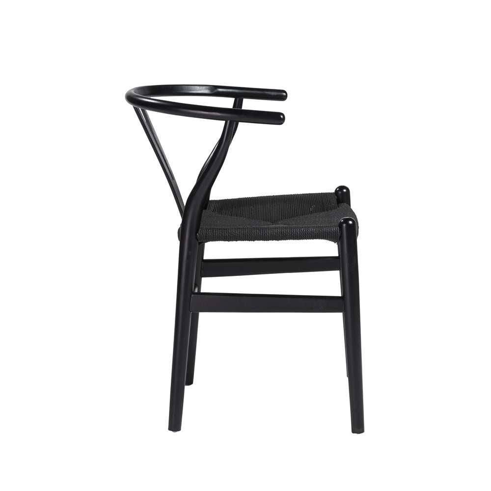Euro Style - Evelina Side Chair with Black Stained Framed and Black Rush Seat (Set of 2) - 08162BLK veiw 3