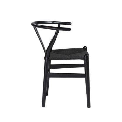 Euro Style - Evelina Side Chair with Black Stained Framed and Black Rush Seat (Set of 2) - 08162BLK veiw 3