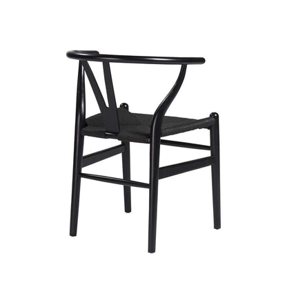 Euro Style - Evelina Side Chair with Black Stained Framed and Black Rush Seat (Set of 2) - 08162BLK veiw 4