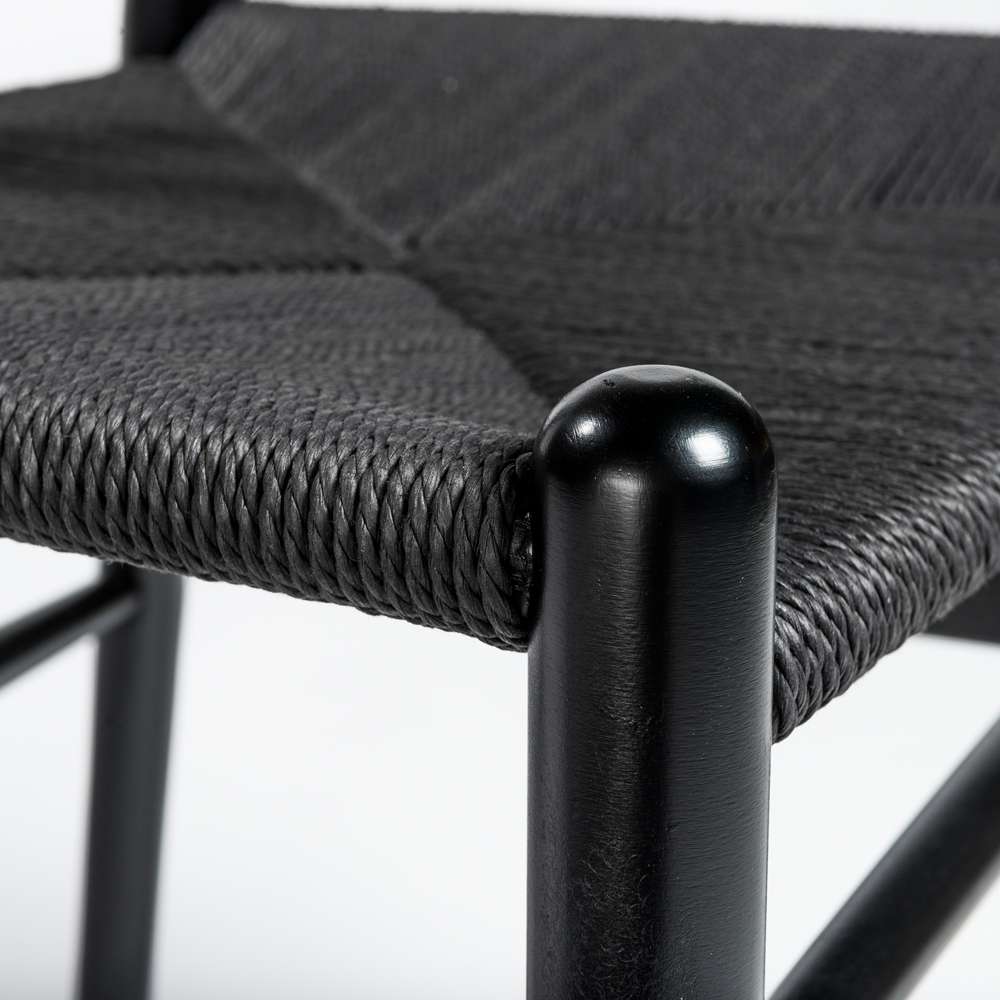 Euro Style - Evelina Side Chair with Black Stained Framed and Black Rush Seat (Set of 2) - 08162BLK veiw 7
