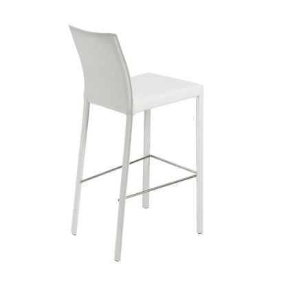 Euro Style - Hasina Bar Stool in White with Polished Stainless Steel Footrest (Set of 2) - 38625WHT veiw 4