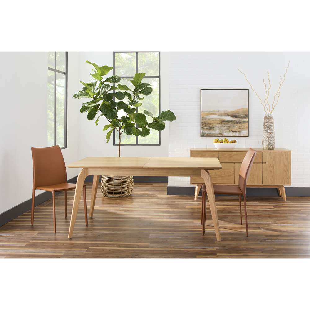 Euro Style - Lawrence 83in Extension Dining Table in Oak - 38934-OAK veiw 8