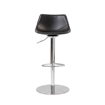 Euro Style - Rudy Adjustable Swivel Bar/Counter Stool in Black with Brushed Stainless Steel Base - 05204BLK veiw 1