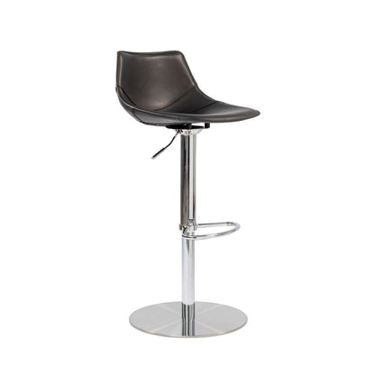 Euro Style - Rudy Adjustable Swivel Bar/Counter Stool in Black with Brushed Stainless Steel Base - 05204BLK veiw 2