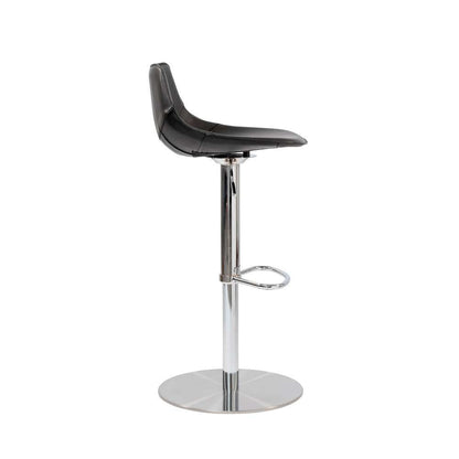 Euro Style - Rudy Adjustable Swivel Bar/Counter Stool in Black with Brushed Stainless Steel Base - 05204BLK veiw 3