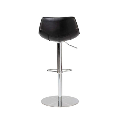 Euro Style - Rudy Adjustable Swivel Bar/Counter Stool in Black with Brushed Stainless Steel Base - 05204BLK veiw 5
