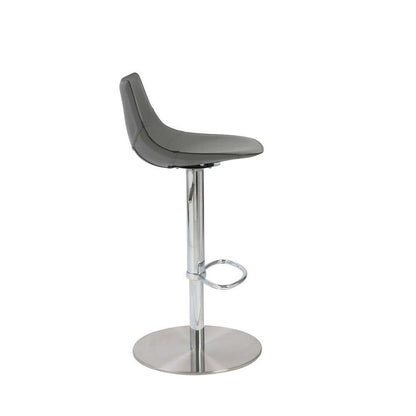 Euro Style - Rudy Adjustable Swivel Bar/Counter Stool in Gray with Brushed Stainless Steel Base - 05204GRY veiw 4