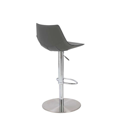 Euro Style - Rudy Adjustable Swivel Bar/Counter Stool in Gray with Brushed Stainless Steel Base - 05204GRY veiw 5