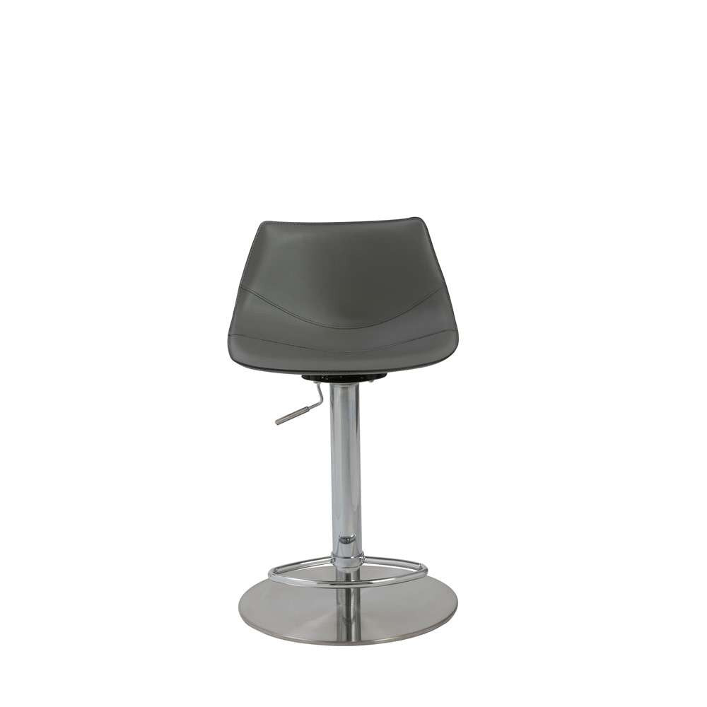 Euro Style - Rudy Adjustable Swivel Bar/Counter Stool in Gray with Brushed Stainless Steel Base - 05204GRY veiw 6