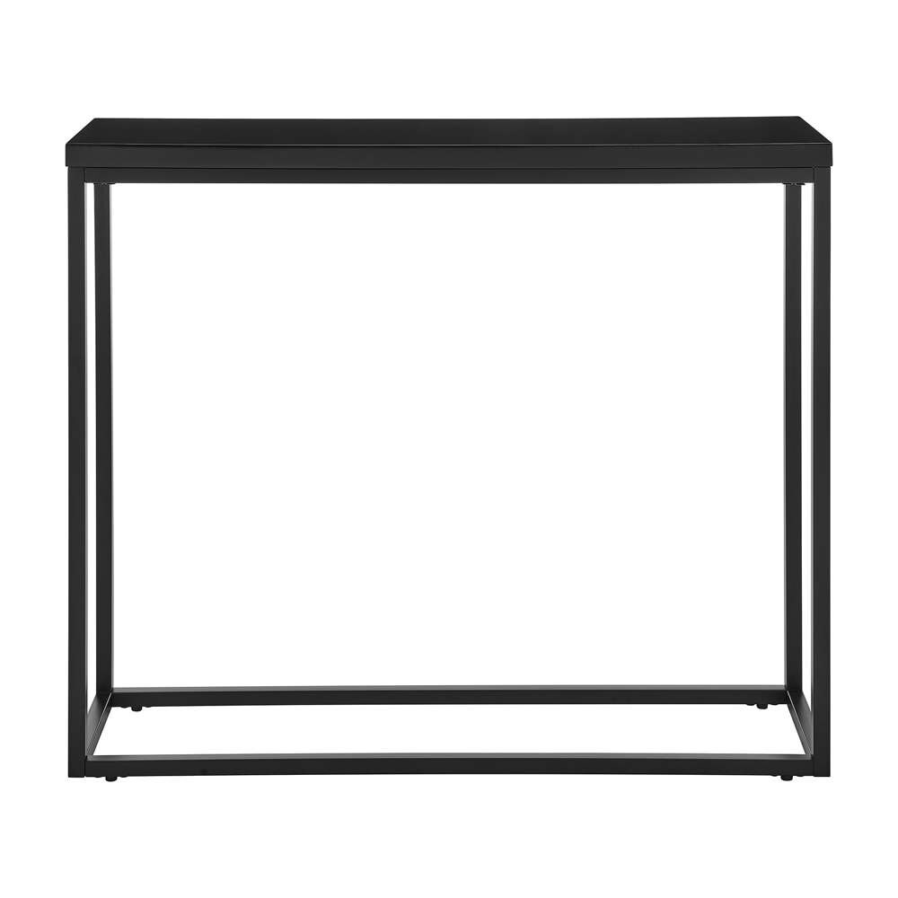 Euro Style - Teresa Console Table in High Gloss Black with Matte Black Base - 09911BLK veiw 1