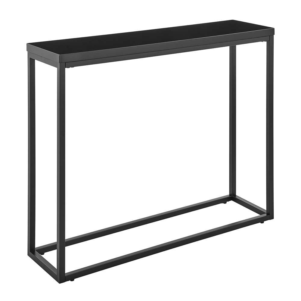Euro Style - Teresa Console Table in High Gloss Black with Matte Black Base - 09911BLK veiw 2
