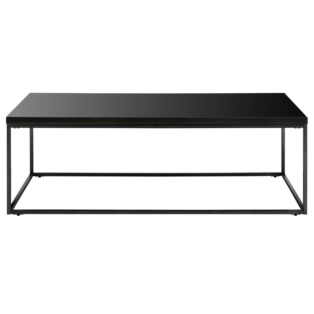 Euro Style - Teresa Rectangle Coffee Table in High Gloss Black with Matte Black Base - 09941BLK veiw 1