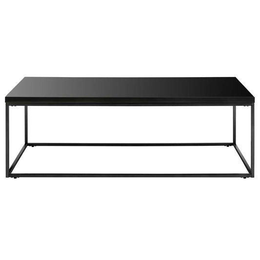Euro Style - Teresa Rectangle Coffee Table in High Gloss Black with Matte Black Base - 09941BLK veiw 1