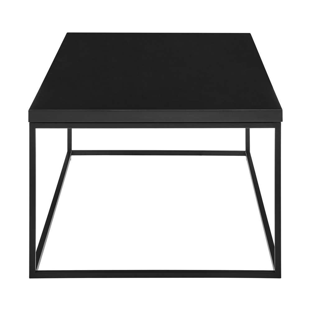 Euro Style - Teresa Rectangle Coffee Table in High Gloss Black with Matte Black Base - 09941BLK veiw 3