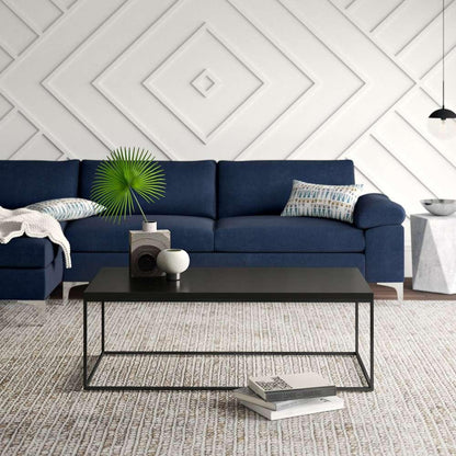 Euro Style - Teresa Rectangle Coffee Table in High Gloss Black with Matte Black Base - 09941BLK veiw 6