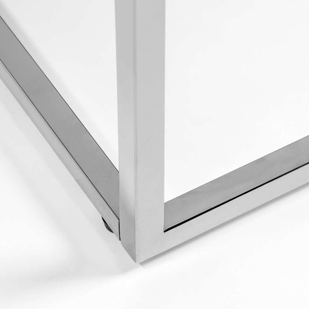 Euro Style - Teresa Rectangle Coffee Table in White with Polished Stainless Steel Base - 09801WHT veiw 6