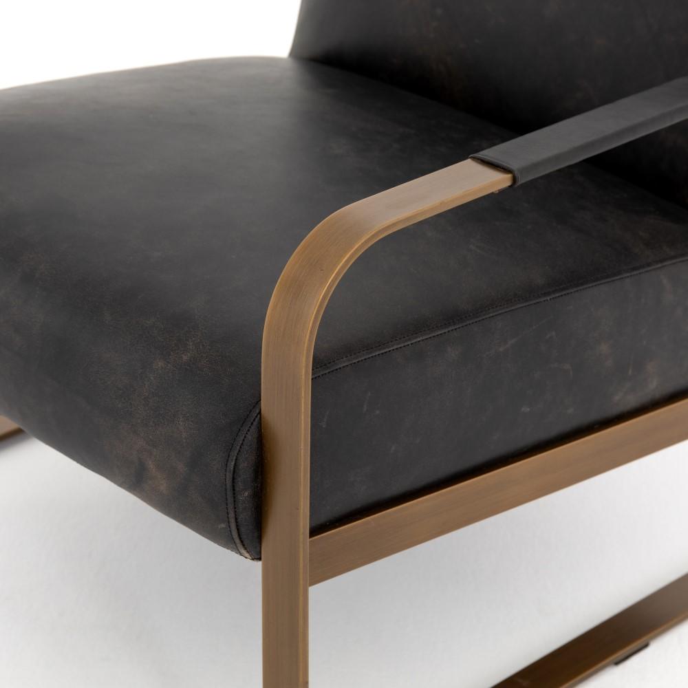 Four Hands - Jules Leather Chair - Rialto Ebony - CIRD-26042-482 veiw 4