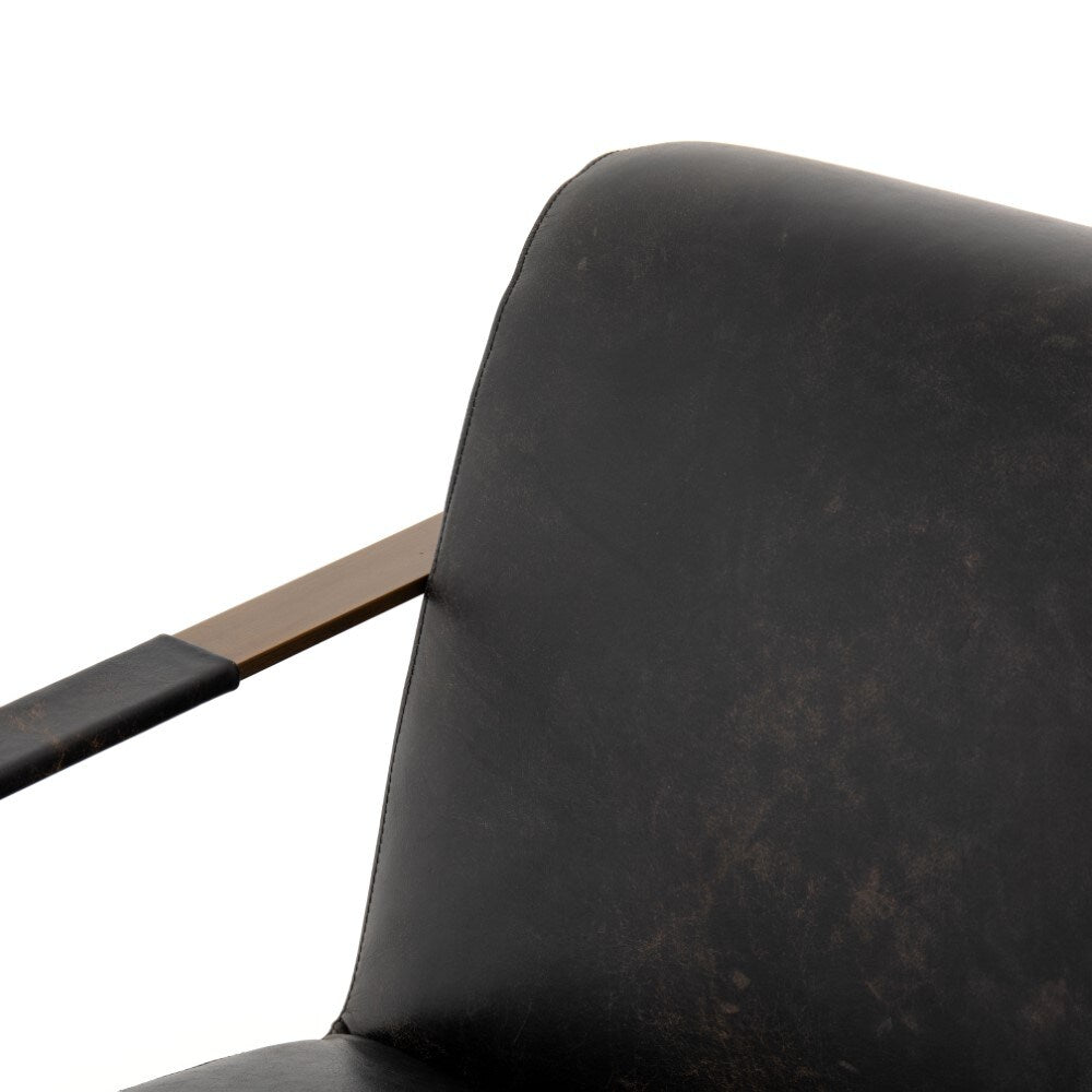 Four Hands - Jules Leather Chair - Rialto Ebony - CIRD-26042-482 veiw 6