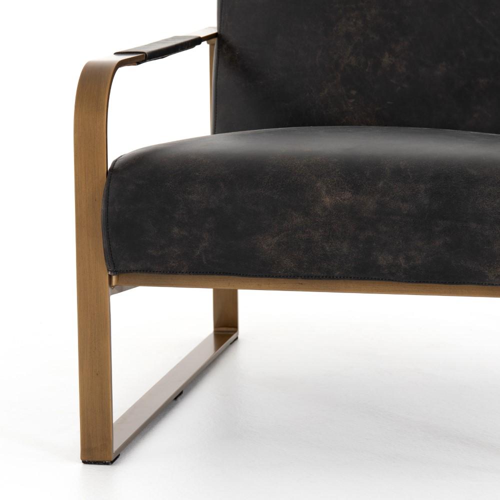 Four Hands - Jules Leather Chair - Rialto Ebony - CIRD-26042-482 veiw 7