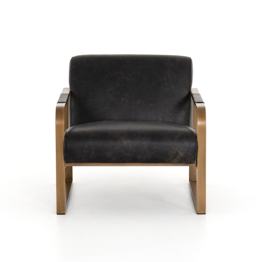 Four Hands - Jules Leather Chair - Rialto Ebony - CIRD-26042-482 veiw 8
