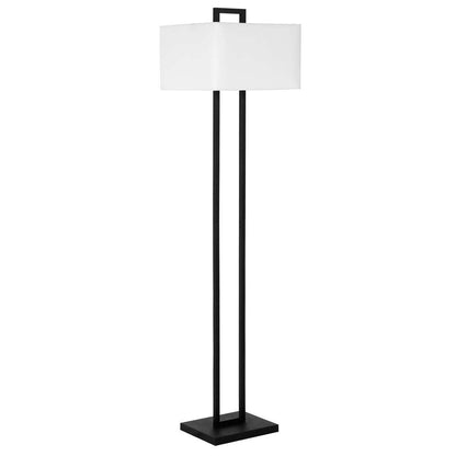 Hudson & Canal - Adair 68in Tall Floor Lamp with Fabric Shade in Blackened Bronze/White - FL0811 veiw 1