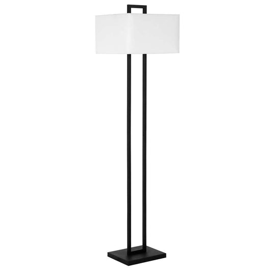 Hudson & Canal - Adair 68in Tall Floor Lamp with Fabric Shade in Blackened Bronze/White - FL0811 veiw 1